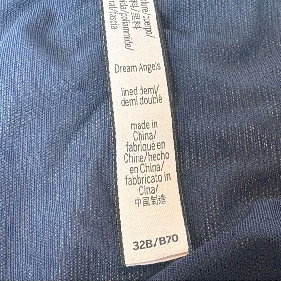 Victoria's Secret Dream Angels Lined Demi Underwire Lace Bustier Blue Size 32B - Picture 4 of 7